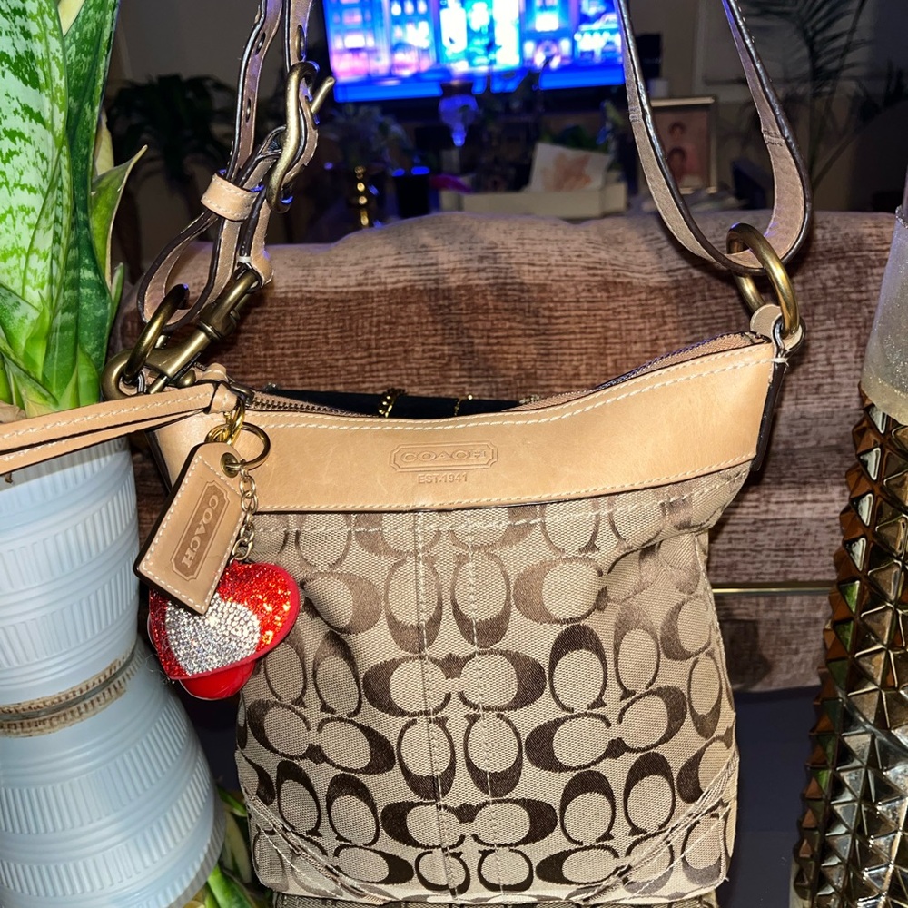 Coach Brown and Tan Crossbody Bag